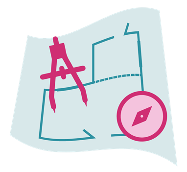 Planning document for a building with set of compasses