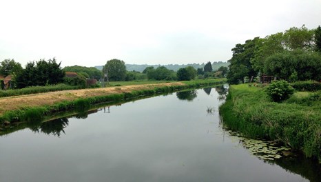 Wide watercourse in Somerset Levels