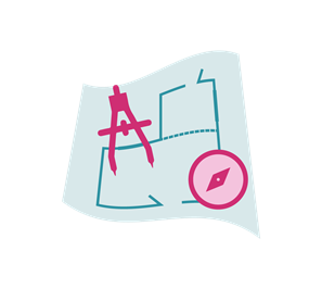 Planning document for a building with set of compasses